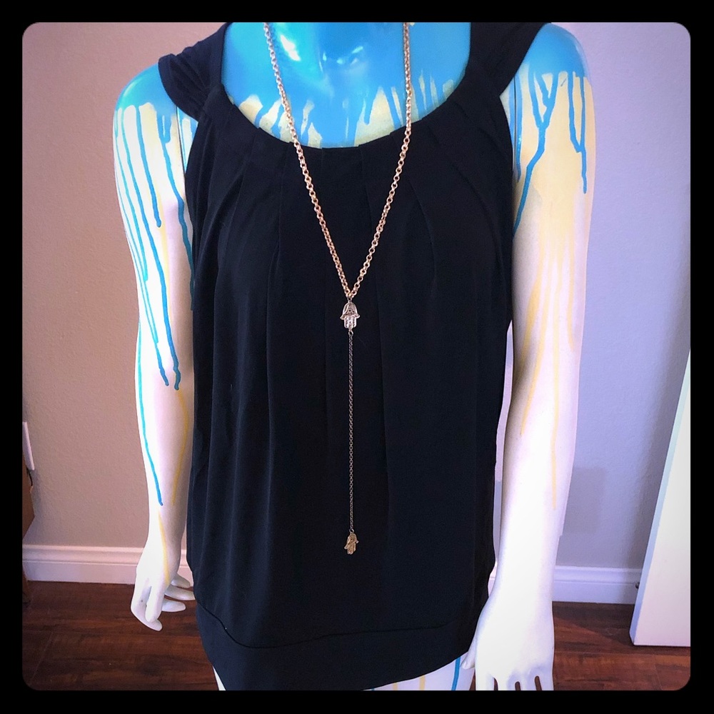 Sleeveless Blouse with Front Pleating Detail (EUC)